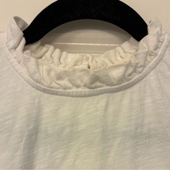 ANTHROPOLOGIE T.LA Sleeveless Ruffle Neck Top White Women’s Size Medium - Picture 3 of 6